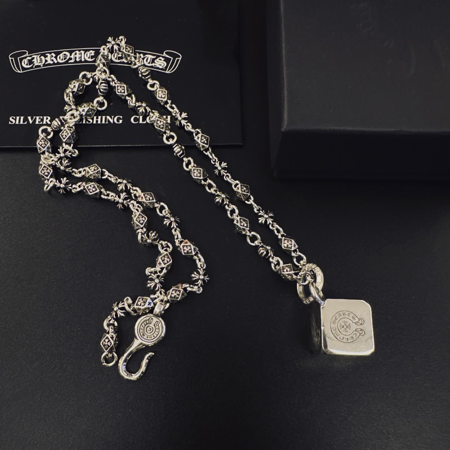 Chrome Hearts Silver Chain with Star and Diamond Design